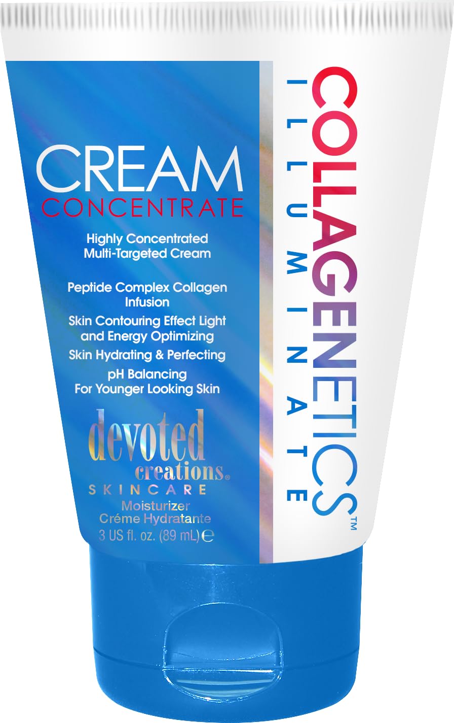 Devoted Creations Collagenetics Illuminate Cream Concentrate 3oz - Highly Concentrated Multi-Targeted Cream Skin Hydrating & Perfecting - pH Balancing Beauty & Personal Care Devoted Creations