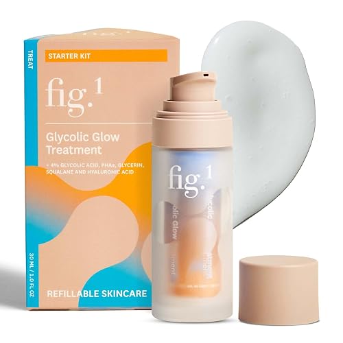 Fig.1 Glycolic Glow Treatment - 4% Glycolic Acid Face Exfoliant, Exfoliating & Glowing Emulsion, Chemical Peel for Radiant Skin, Hydrating PHA Beauty & Personal Care Fig.1