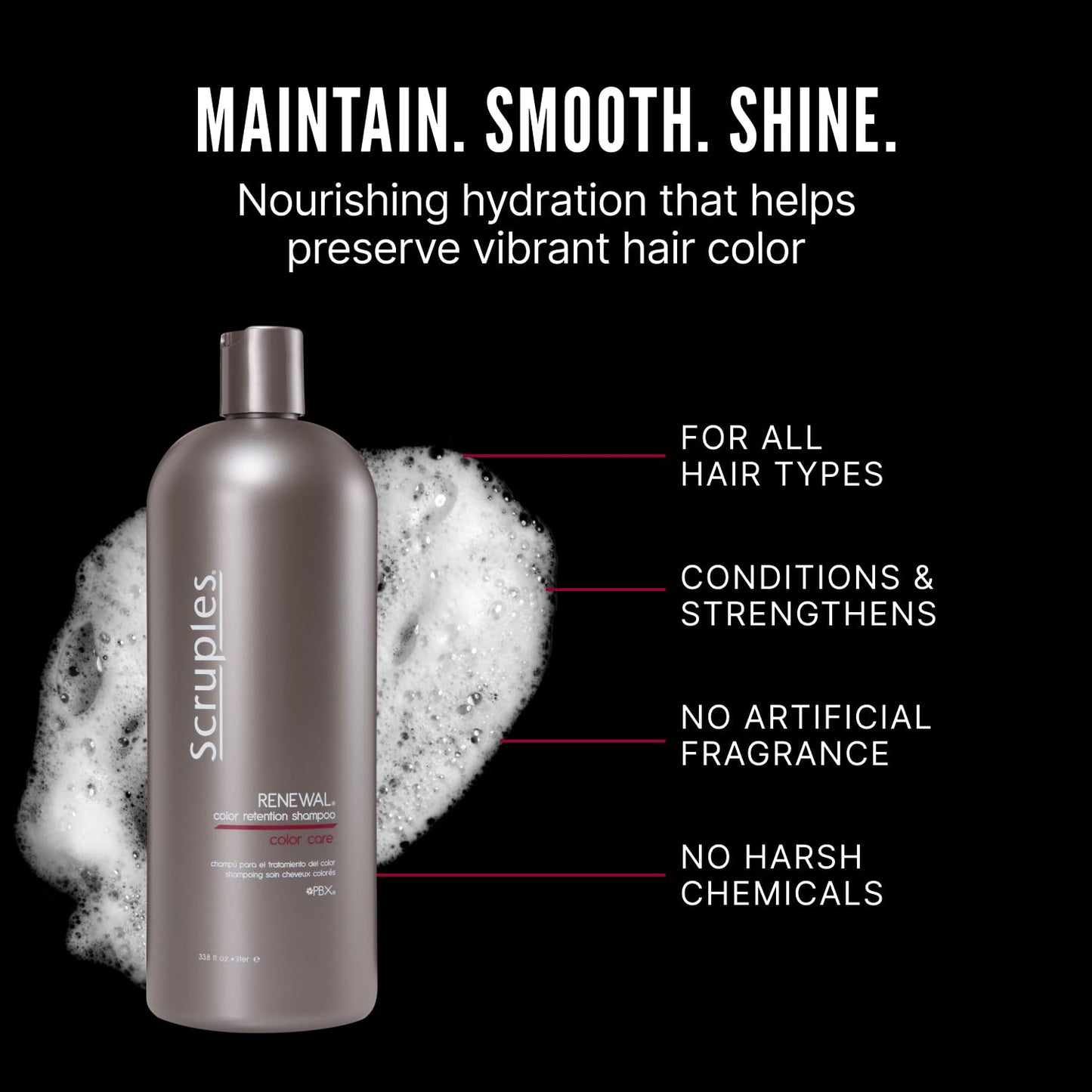 Scruples Color Renewal Gentle Shampoo - Maintain Hair Health Without Stripping Color - Established, Trusted Formulas for Ultimate Hair Shine, 33.8 oz (Pack of 2) Beauty & Personal Care Scruples
