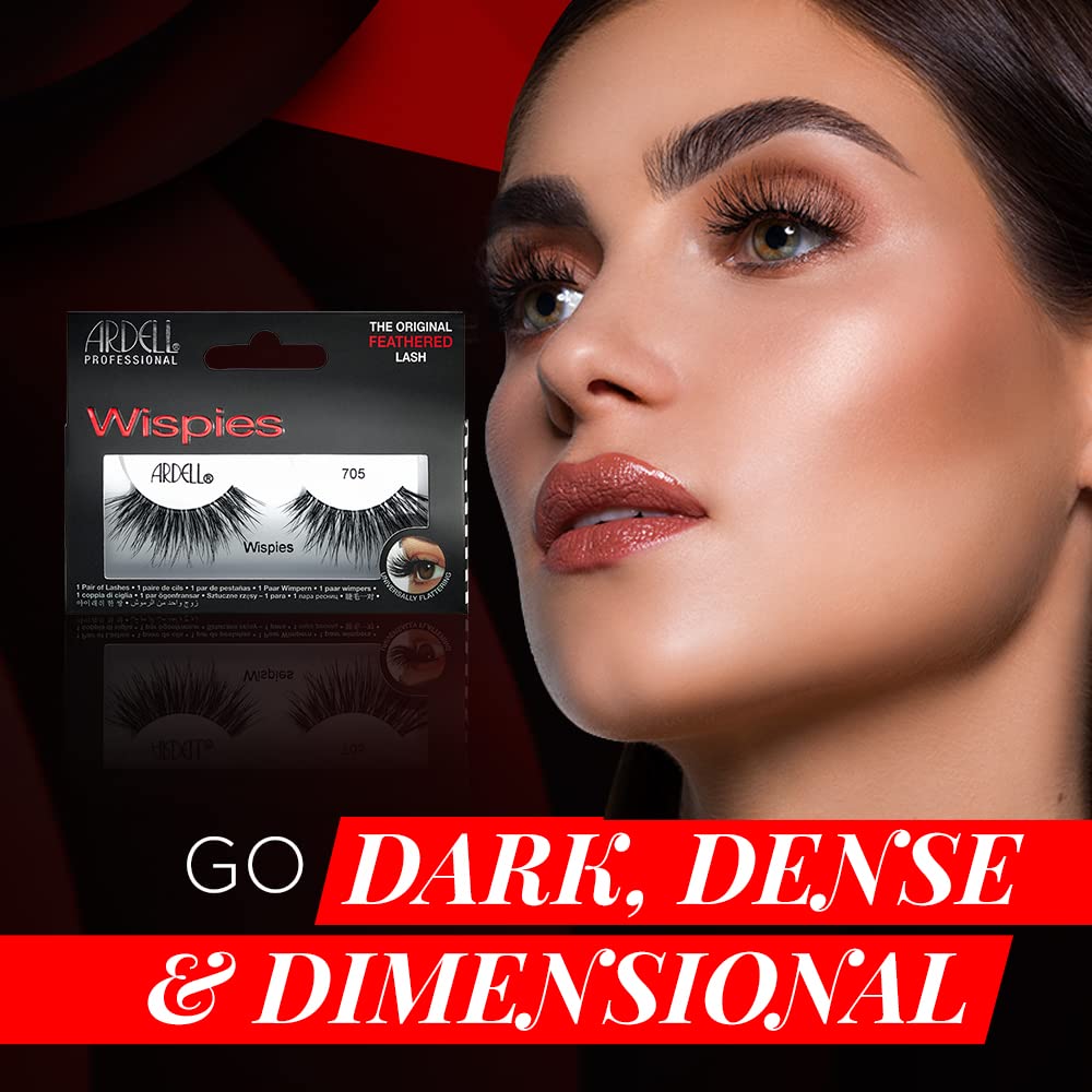 Ardell Wispies False Lashes 705 - Full Volume False Eyelashes, Long & Fluffy Lashes for Natural Look, 1 Pair Beauty & Personal Care Ardell