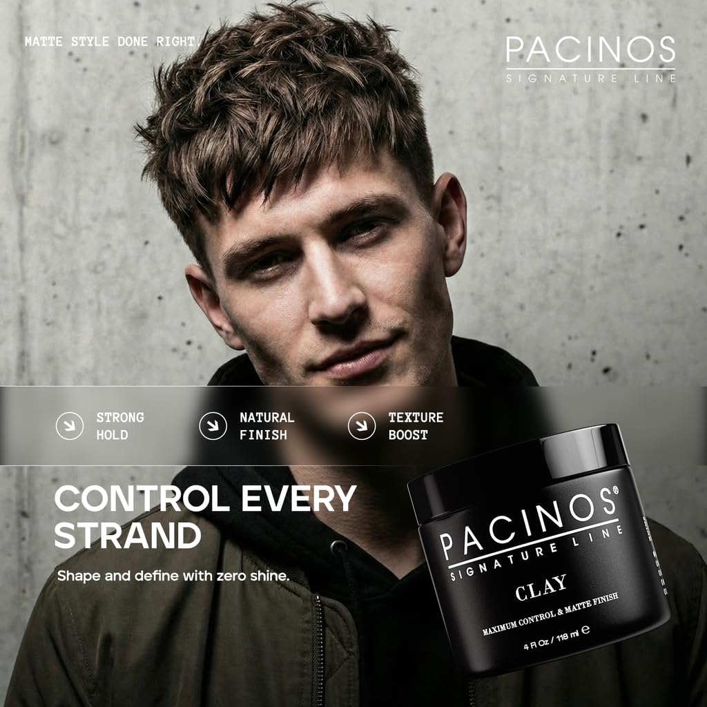 Pacinos Signature Line Clay Hair Paste - Long Lasting Styling Wax with Firm Hold for All Hair Styles 4 Oz Beauty & Personal Care Pacinos