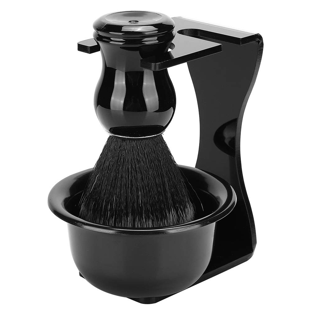 Men's Shaving Brush Set, 3 in 1 Kit with Hair Shaving Brush Soap Bowl Acrylic Holder Stand Home Barber Gift Beauty and Personal Care Yosoo Health Gear