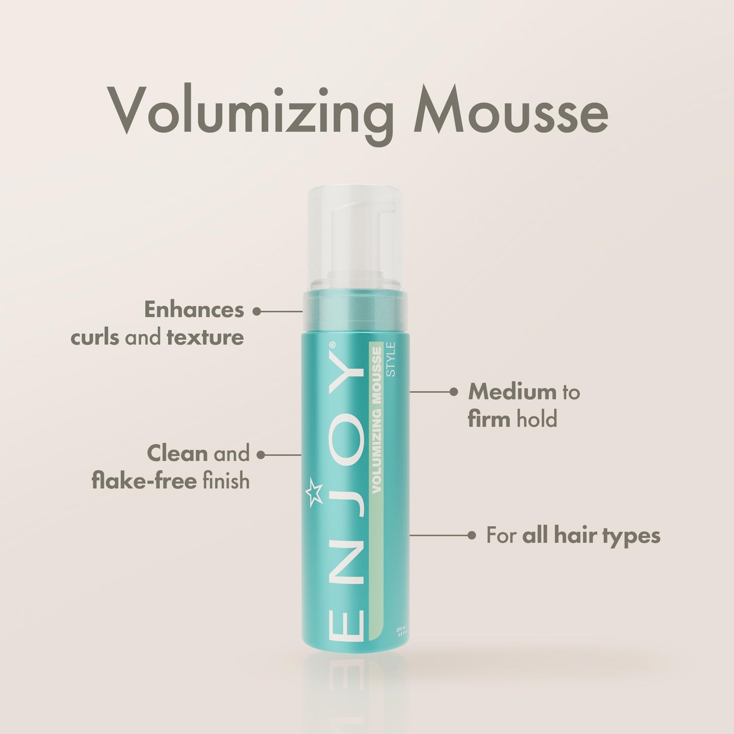 ENJOY Volumizing Mousse (6.8 OZ) Volume Building Mousse; Lightweight Ingredients add Extra Body Beauty & Personal Care Enjoy
