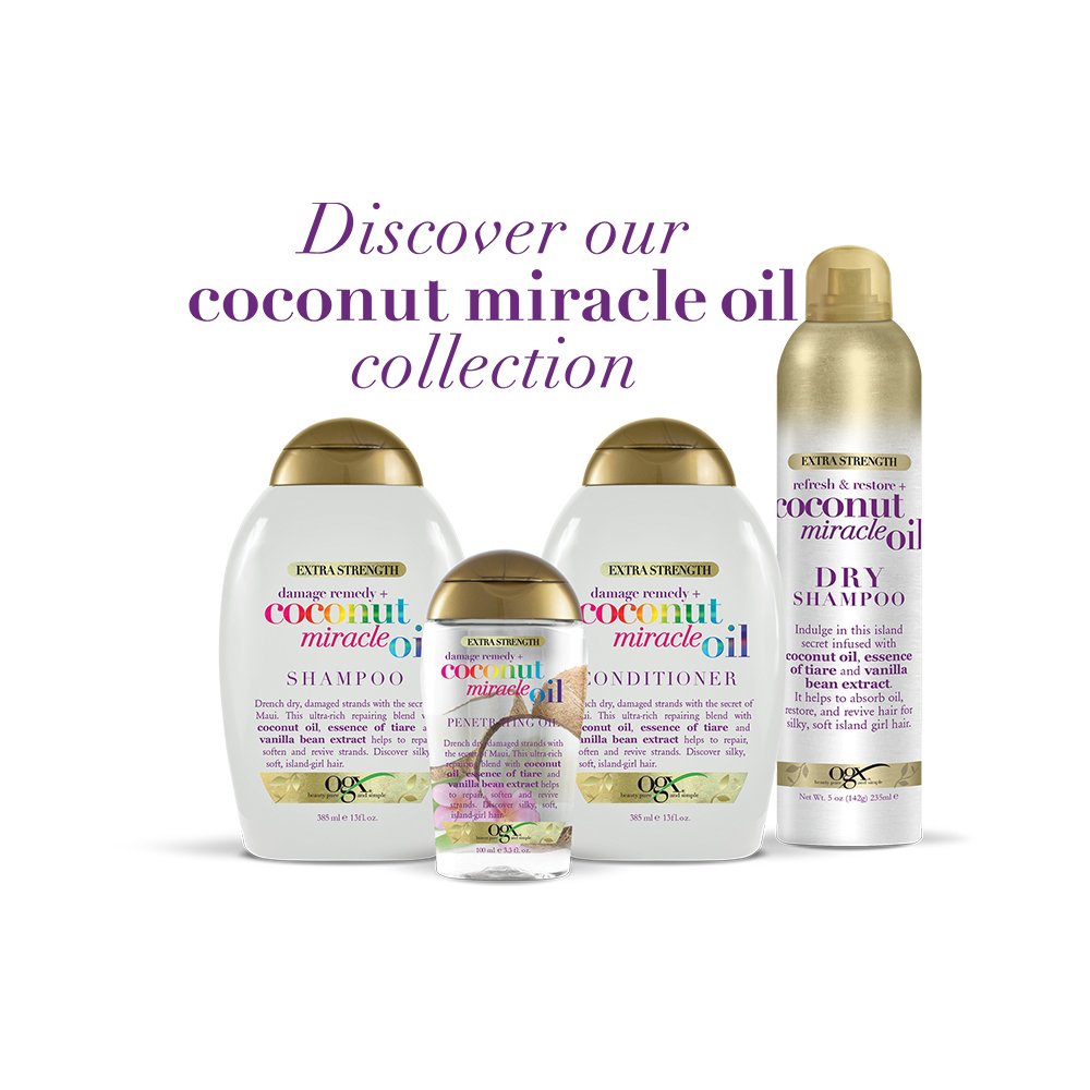 OGX Extra Strength Damage Remedy + Coconut Miracle Oil Conditioner, 13 Ounce
