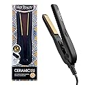 Hot Beauty Professional Ceramic Mini Flat Iron 1/2", Anti-Frizz, Fast Heating, Versatile Styling for Curly & Straight Hair, Ideal for Traveling Beauty & Personal Care Hot Beauty