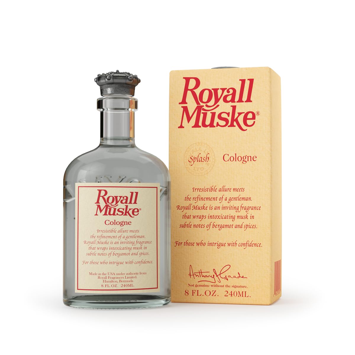 ROYALL MUSKE, Men's Heritage Cologne, Refined Musk Fragrance - 8 oz Splash