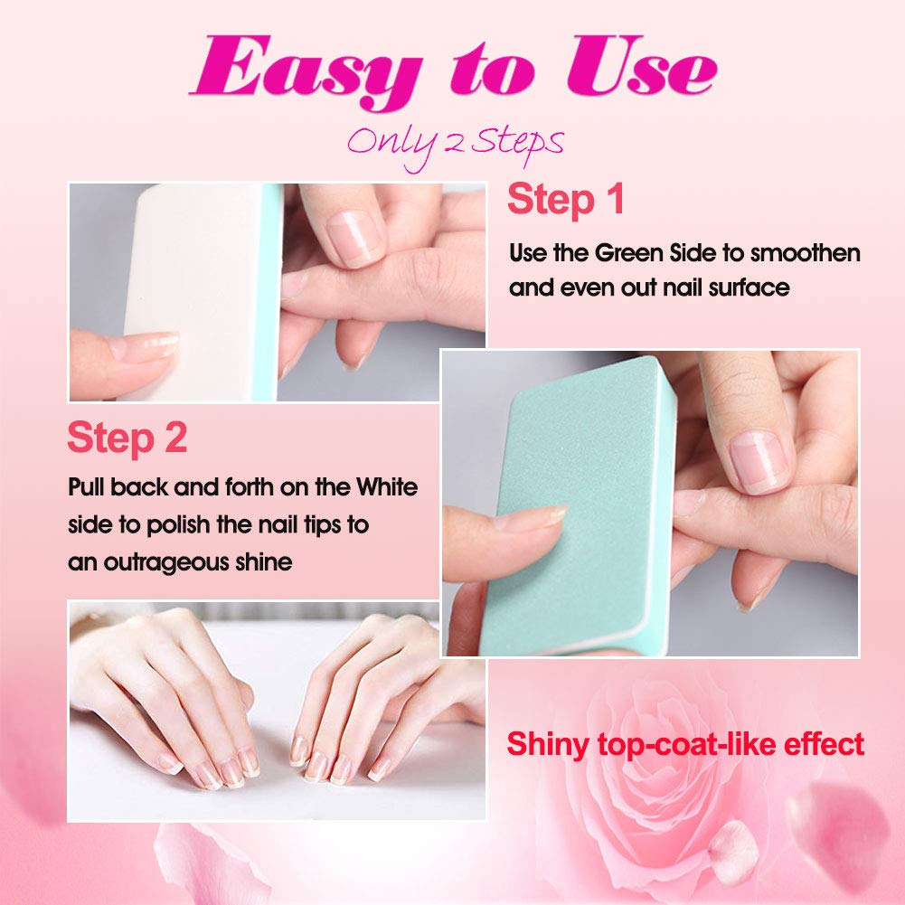 BlinkingNails Nail Buffer File with Double Sides Professional Nail Polishing Block 1000/4000 Grit Shiner Manicure Nail Art Tools for Natural Nails Beauty & Personal Care BlinkingNails