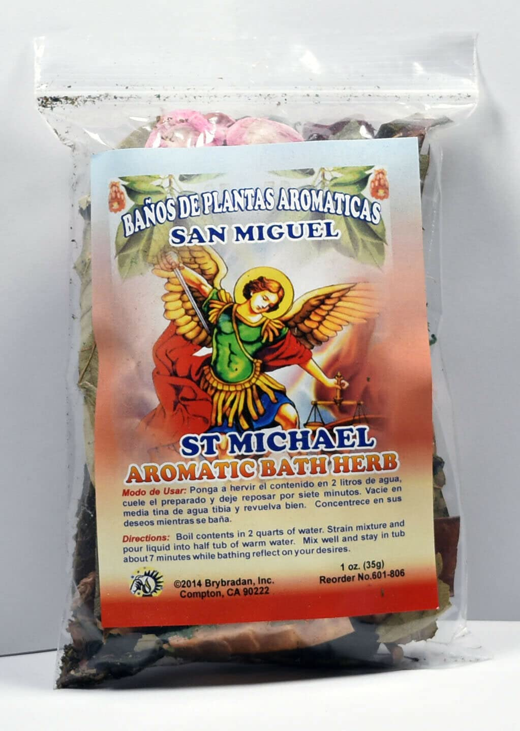 1 PC Aromatic Soothing Herbal Bath Saint Michael SAN Miguel BANO DE PLANTAS AROMATICAS - Made in USA - 1 OZ Beauty and Personal Care BRYBRADAN