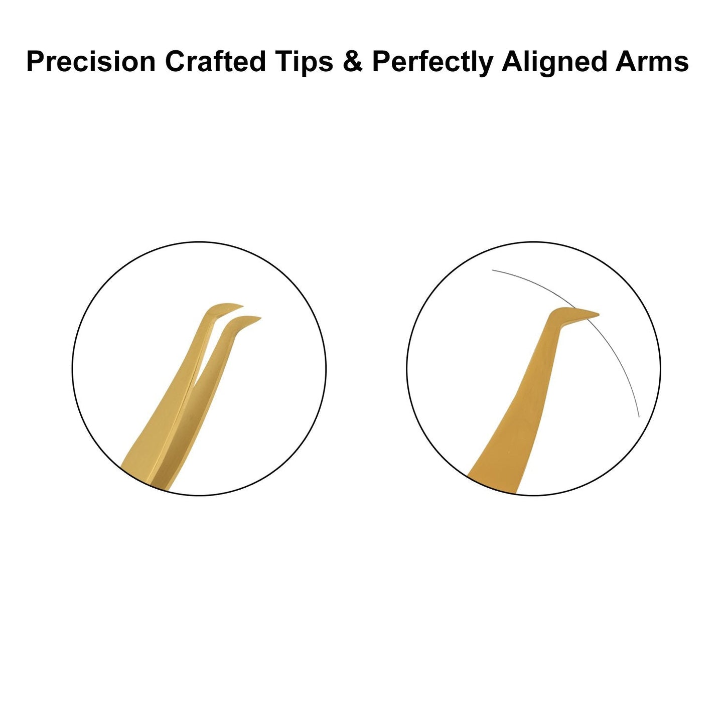 Tweezers for Eyelash Extension Hand Crafted Surgical Stainless Steel L Shape Tip Tweezers. (Golden Titanium Coated.) Beauty & Personal Care metaleks