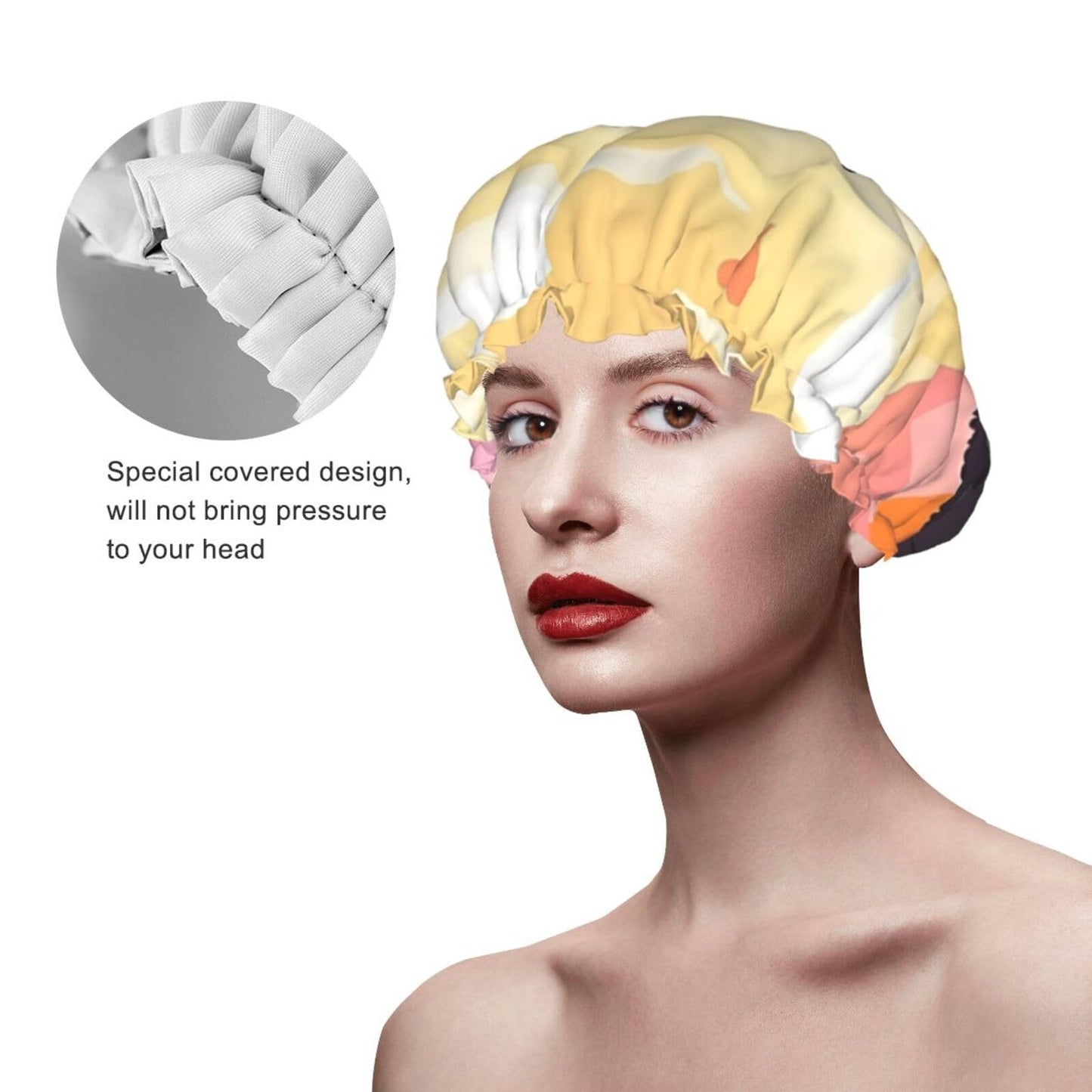 Alpacas In Love In The Mountains Shower Cap For Women Reusable Double Layers Bathing Bath Cap Hair Caps Waterproof Elastic Band Ladies Spa Salon Beauty and Personal Care GDSHJKLW