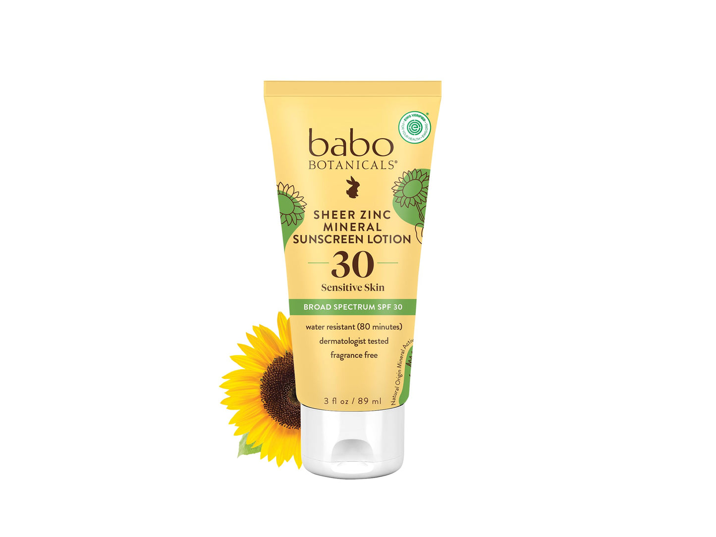 Babo Botanicals Zinc Sunscreen Lotion SPF 30 with 100% Mineral Actives, Non-Greasy, Water-Resistant, Fragrance-Free, Vegan, For Babies, Kids or Beauty & Personal Care Babo Botanicals