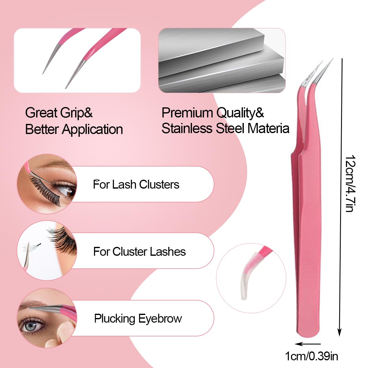 Lash Bond and Seal Kit 4 Pcs DIY Lash Extension with Waterproof Lashe Cluster Glue 72h Hold and Seal Lash Remover Tweezers Portable Eyelash Brush Beauty & Personal Care Qiveaory