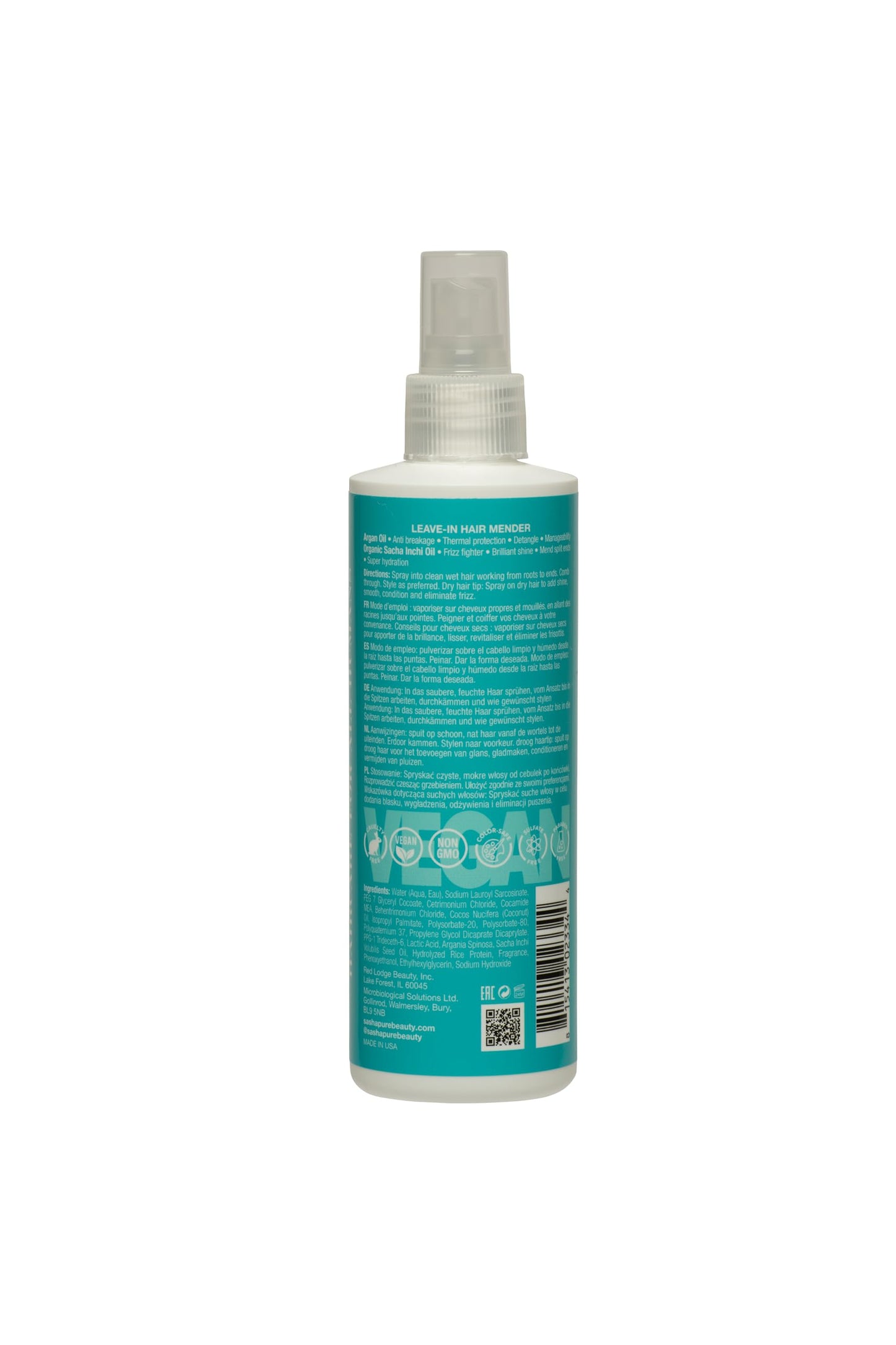 Sashapure Leave-In Hair Mender -Vegan Repair & Protection with Argan & Sacha Inchi Oil, Repairs Split Ends and Strengthens Hair, Hydrates and Restores Beauty & Personal Care Sashapure