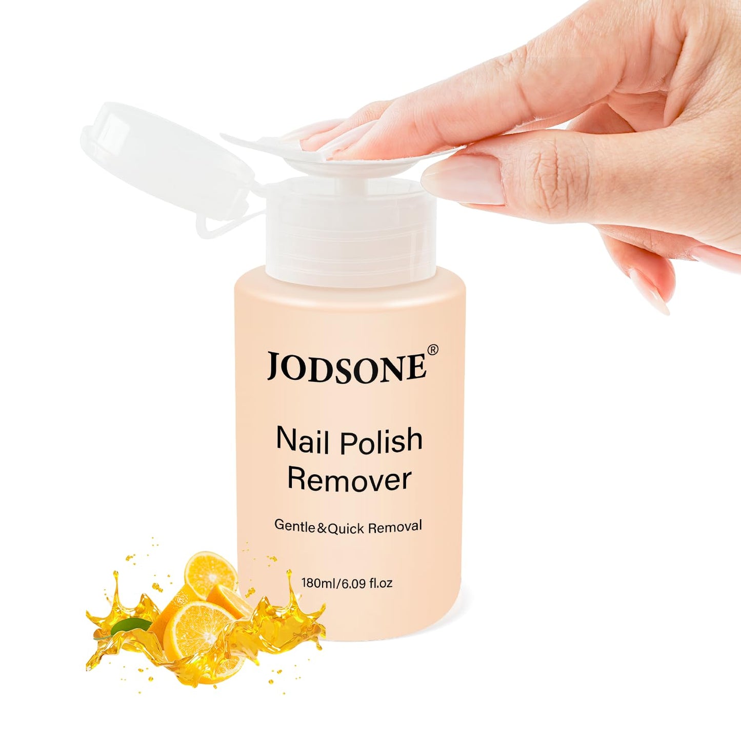 JODSONE Non-Acetone Nail Polish Remover, 6.09 Fl.Oz Orange Scent Nail Polish Remover,Gentle & Nail-friendly with Vitamin E & Aloe,Push-down Pump,Easy Beauty and Personal Care JODSONE Default Title