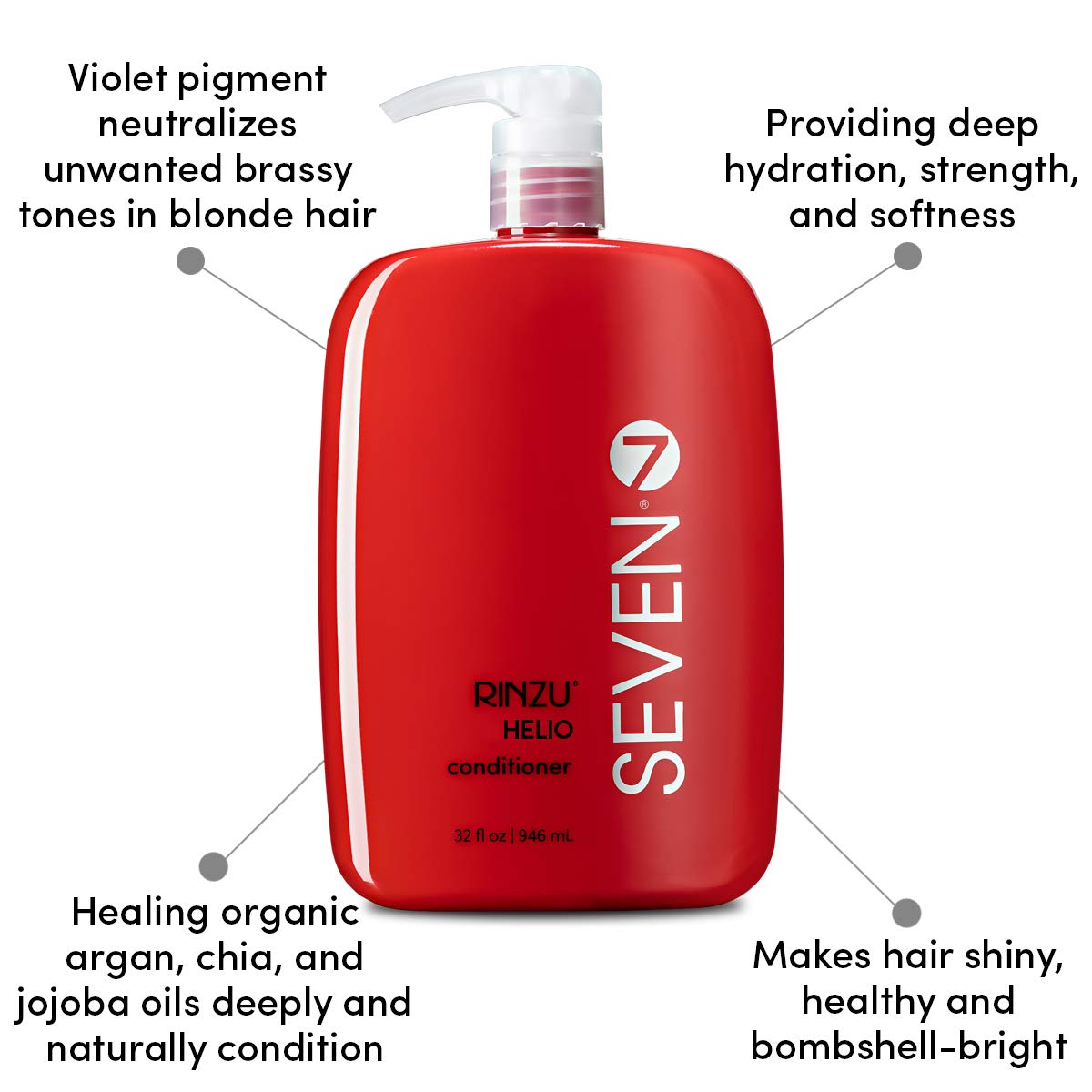SEVEN Hair Care Rinzu Helio Violet Conditioner for Women & Men with Aragan Oil, Purple Conditioner for Blonde Hair & Brassiness, Sulfate + Paraben Beauty & Personal Care SEVEN