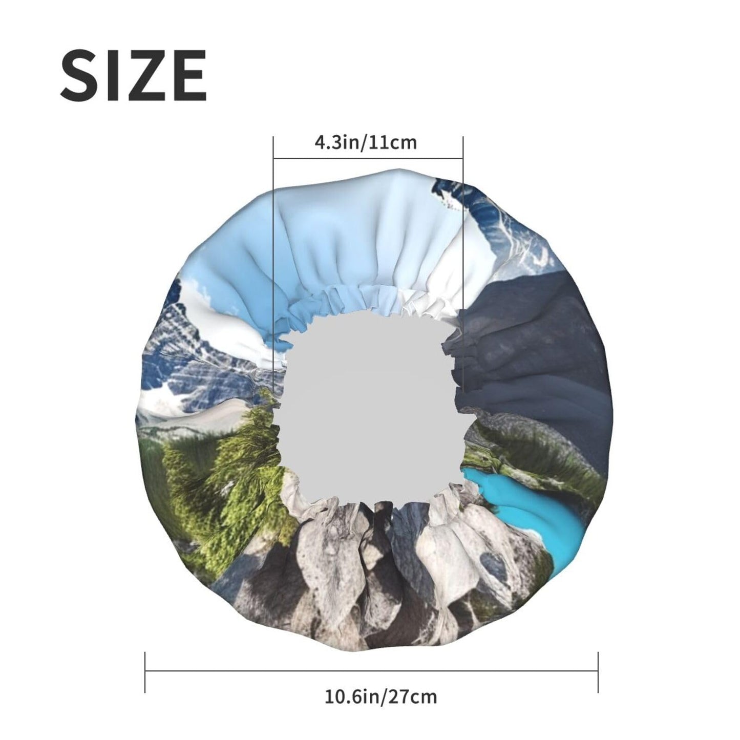 Mountains Shower Cap for Women Men Large Reusable Shower Bonnet Double-Layer Waterproof Bath Caps Elastic Band Hair Hat for All Hairstyles Beauty and Personal Care BWLHJKE