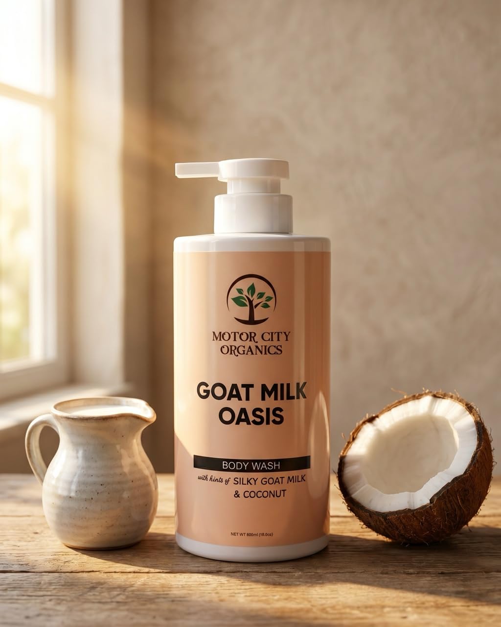 Motor City Organics Goat Milk Oasis Body Wash | Goat Milk Proteins + Lactic Acid | 16.9 oz | Paraben-Free | All Skin Types Beauty & Personal Care Motor City Organics