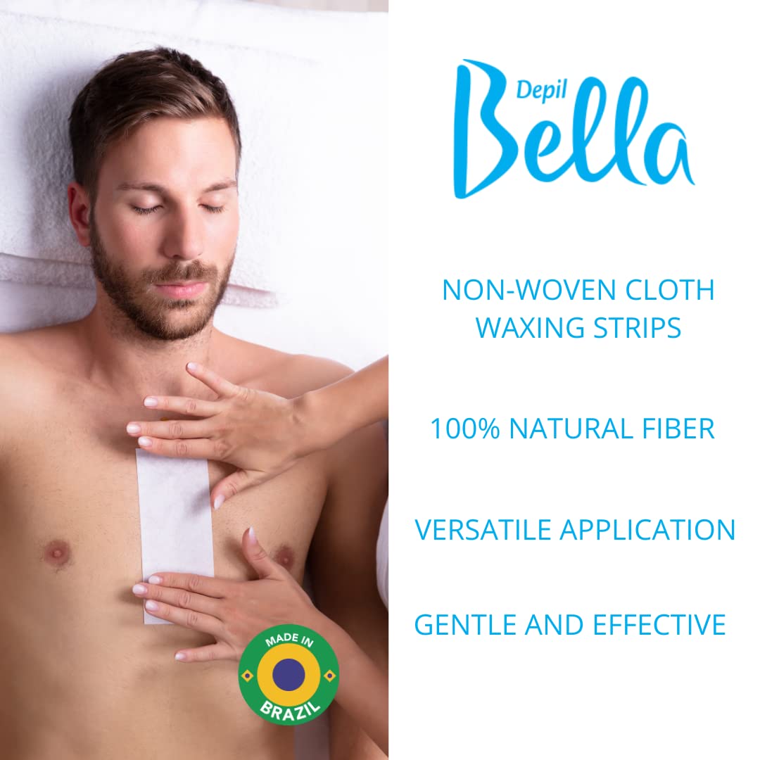 Depil Bella Non-Woven Cloth Waxing Strips - 100% Natural Fiber - For Hair Removal at Home and Professional Use (100 Strips) Beauty and Personal Care DEPIL BELLA