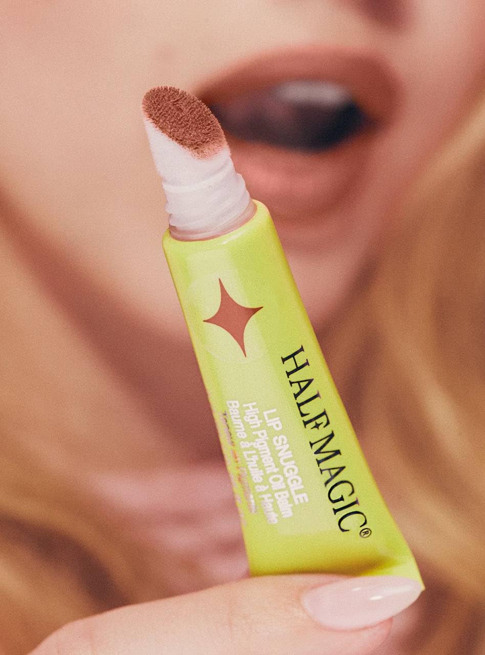 HALF MAGIC Lip Snuggle High Pigment Oil Balm - Kitten Pounce (Mid-Toned Pink) Beauty and Personal Care Half Magic