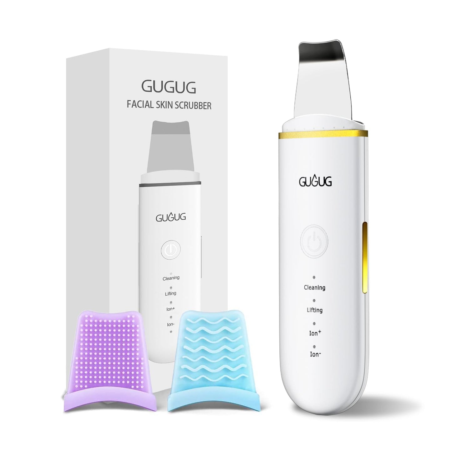 GUGUG Skin Scrubber Spatula Pore Cleaner Blackhead Remover, 4 Modes, White Beauty and Personal Care GUGUG