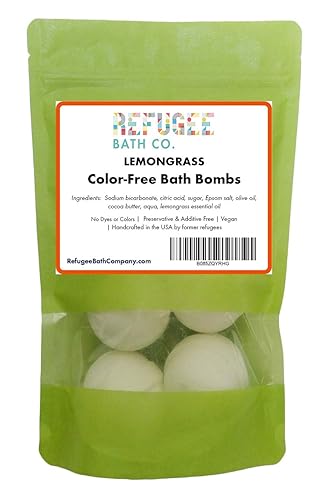 Color-Free Bath Bombs 7 Pack | 2.5 oz. Each | Cocoa Butter and Plant-Based Ingredients with No Dyes of Any Kind | Support Refugee Employment in USA… Beauty & Personal Care Refugee Bath Co.