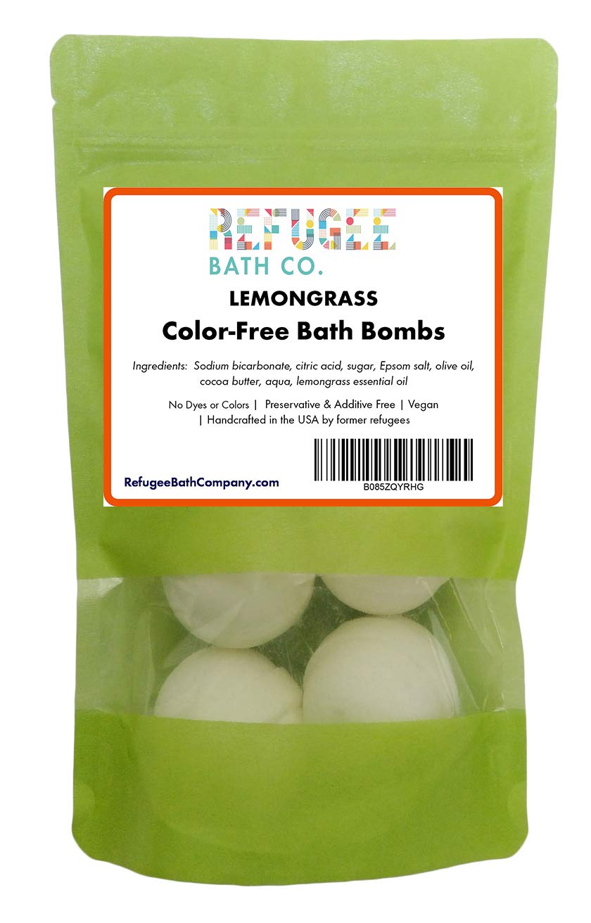 Color-Free Bath Bombs 7 Pack | 2.5 oz. Each | Cocoa Butter and Plant-Based Ingredients with No Dyes of Any Kind | Support Refugee Employment in USA… Beauty & Personal Care Refugee Bath Co.