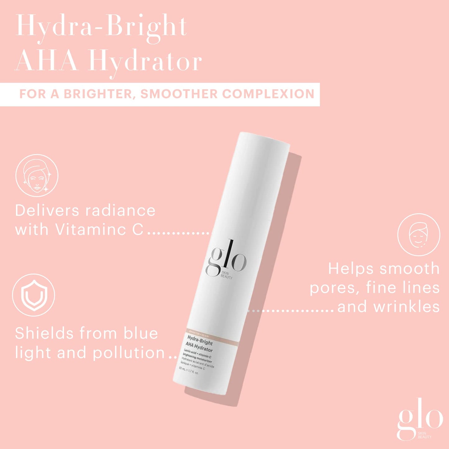 Glo Skin Beauty Hydra-Bright AHA Hydrator | Lightweight, Illuminating Treatment Moisturizer Targets A Brighter, Smoother Complexion (1.7 Fl Oz) Beauty & Personal Care Glo Skin Beauty