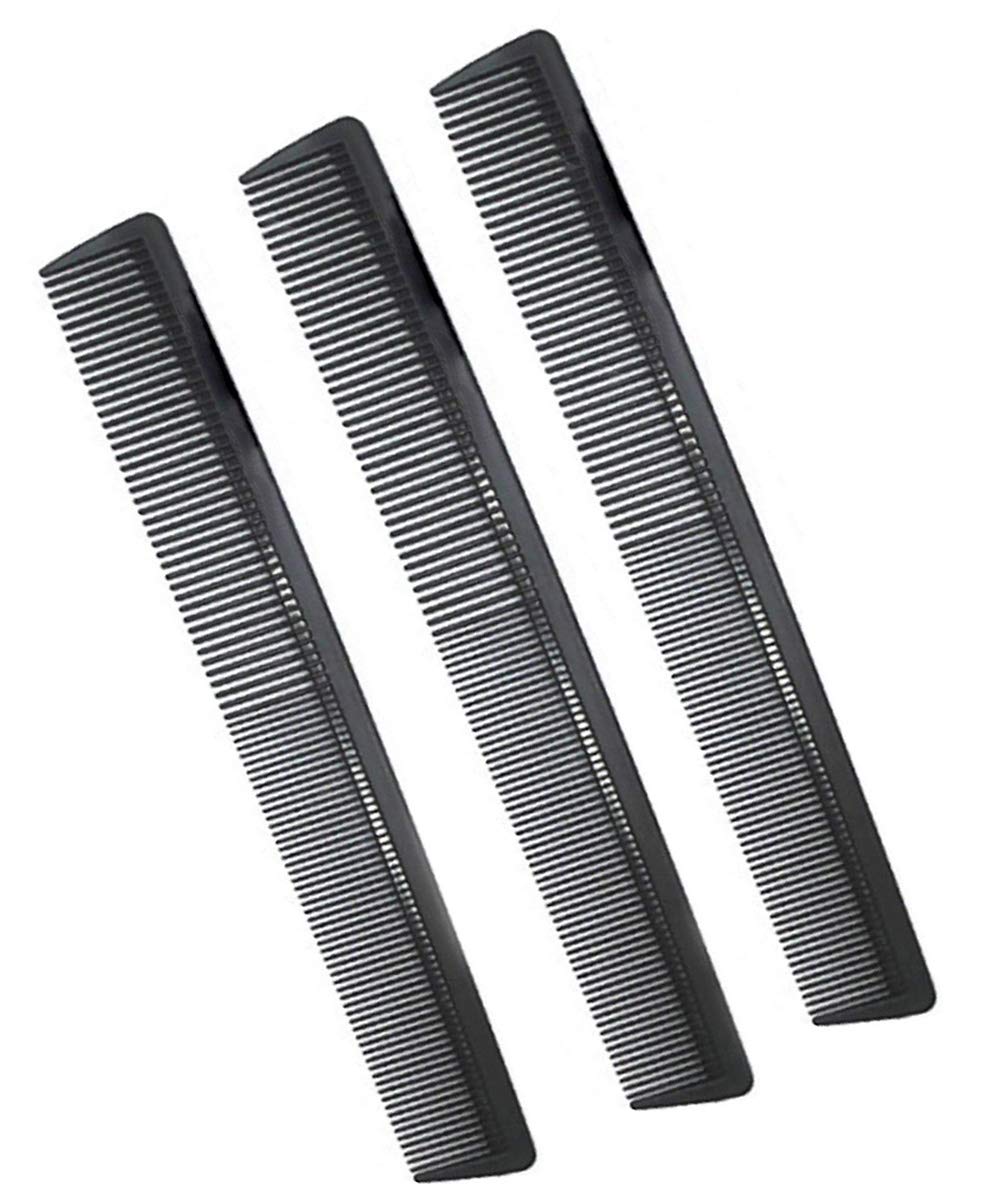 3 Pack Carbon Fiber Cutting Comb - Professional 8.15' Styling Comb for All Hair Types, Fine and Wide Tooth Beauty and Personal Care AFT90