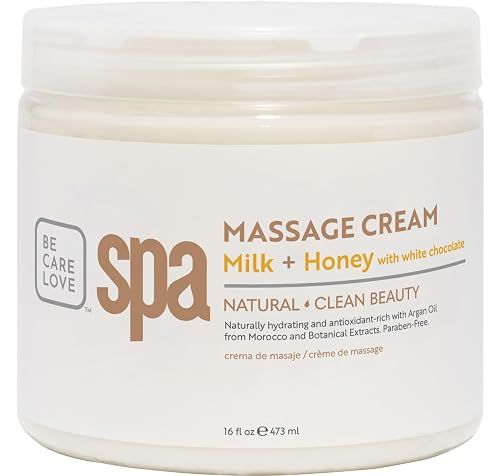 BCL SPA Massage Cream Organic Milk & Honey with White Chocolate Body Lotion, Shea Butter, Aloe Vera, Arnica, Peppermint, Kelp, Tea Tree, Olive, Argan Beauty & Personal Care BCL SPA