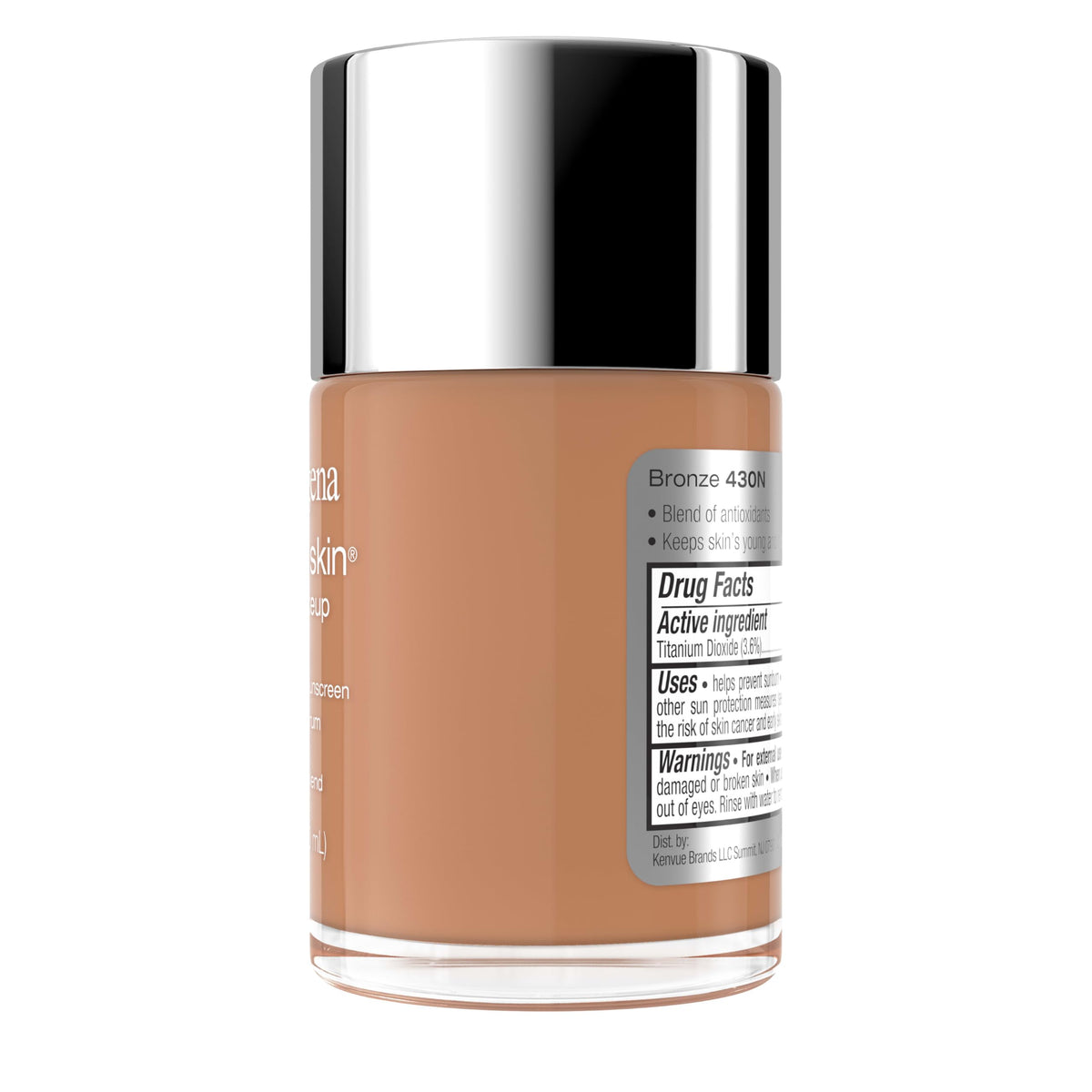 Neutrogena Healthy Skin Liquid Foundation Makeup Broad Spectrum SPF 20 Sunscreen, Medium Coverage, Vit B5, Antioxidants, All Day Wear, Bronze 430N, 1 Beauty & Personal Care Neutrogena