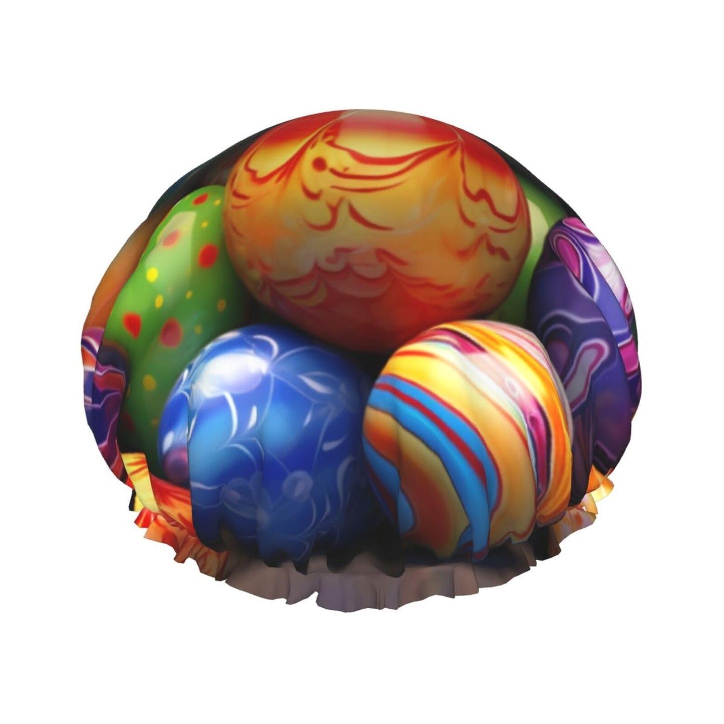 Easter Eggs Shower Cap for Women Men Large Reusable Shower Bonnet Double-Layer Waterproof Bath Caps Elastic Band Hair Hat for All Hairstyles Beauty and Personal Care BWLHJKE
