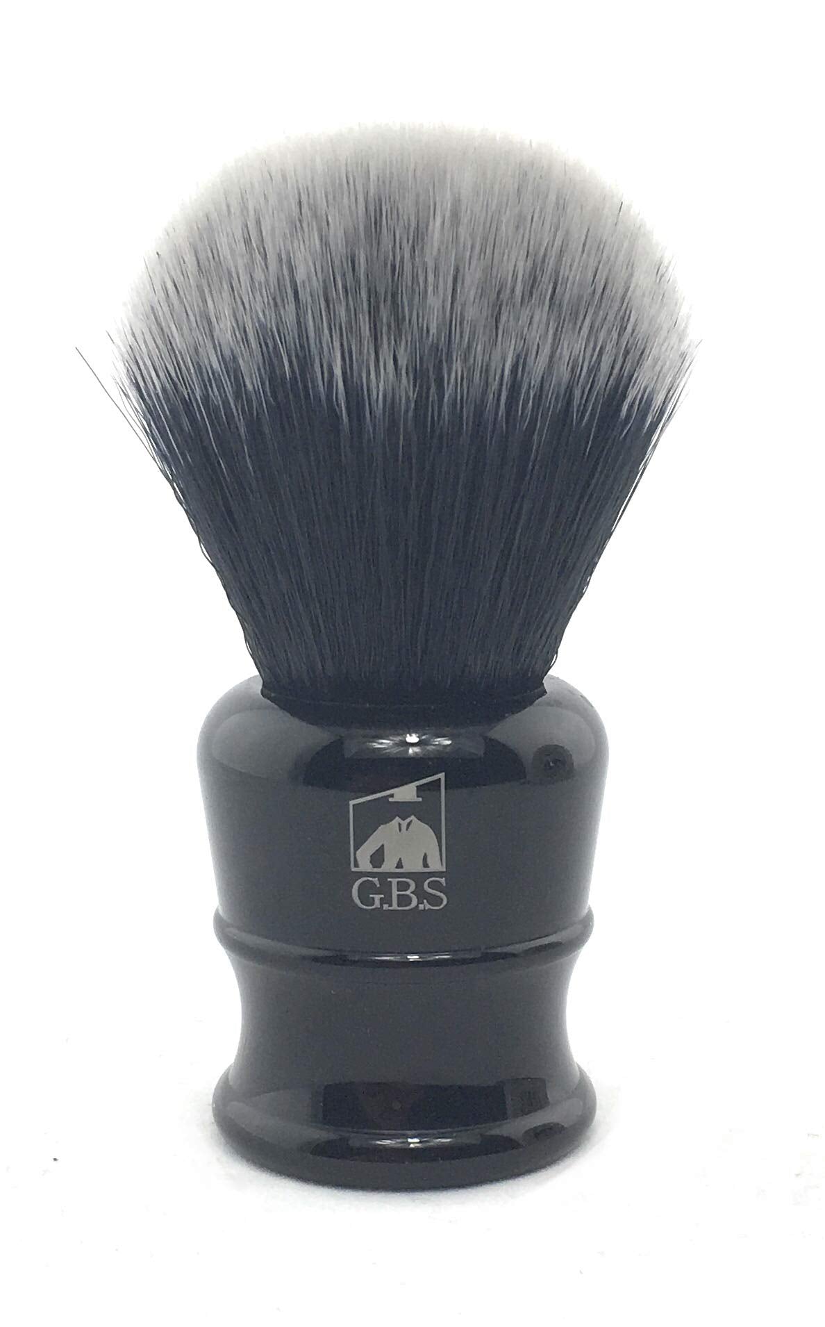 G.B.S Classic Synthetic Vegan Shaving Brush for Men, 21 mm Knot 100 mm (4in All), Onyx Beauty and Personal Care G.B.S