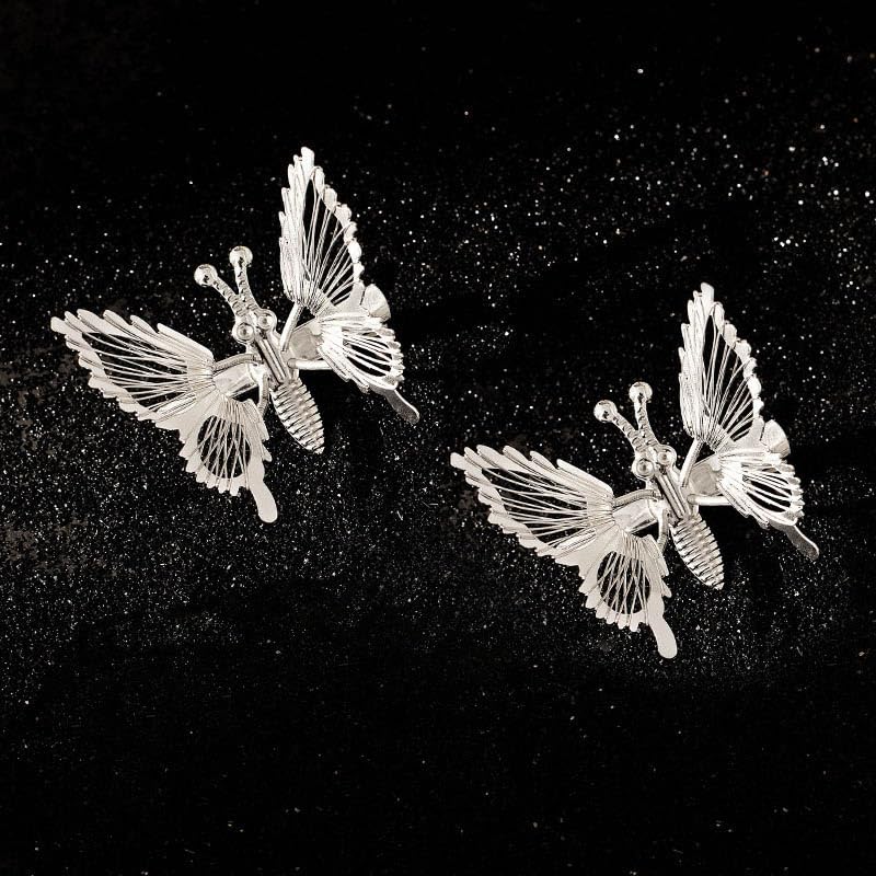 BARTOSI Butterfly Hair Clips Silver Metal Hair Pins Moving Butterfly Hair Accessories for Women and Girls (Pack of 2) Beauty & Personal Care BARTOSI