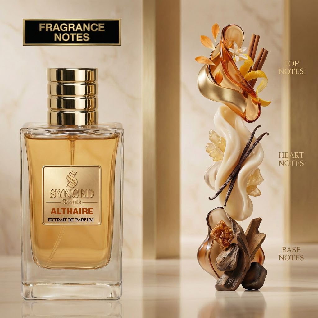 SYNCED Scents ALTHAIRE Inspired by Althair Perfume for Men - Long Lasting Warm Amber Vanilla Fragrance - Intense Sweet Spicy Masculine Cinnamon Beauty & Personal Care SYNCED Scents