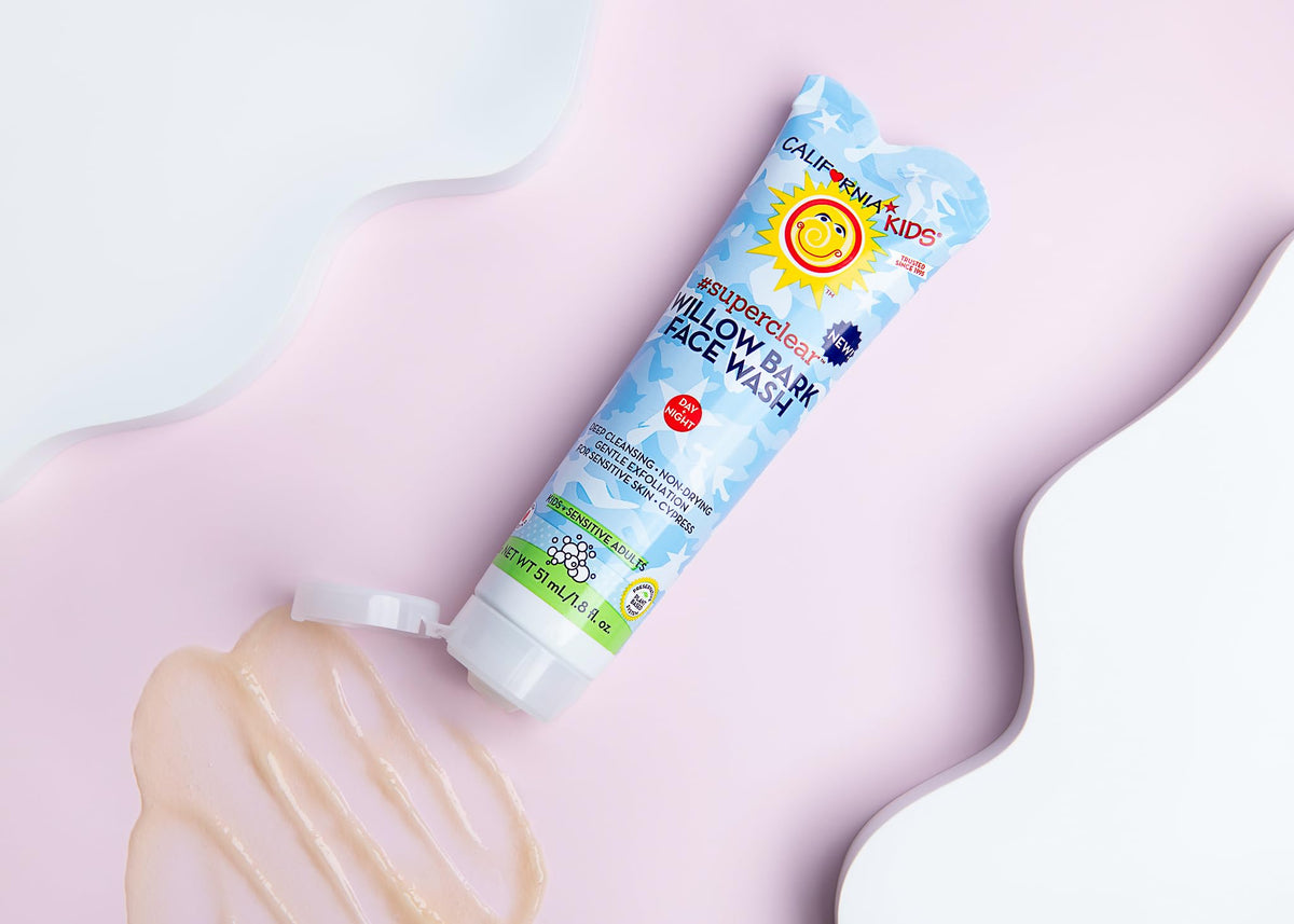 California Kids Face Wash | Gentle Exfoliating Face Wash For Kids + Teens | Mild Salicylic Acid Cleanser For Sensitive Skin | 1.8 oz. / 51 mL Beauty & Personal Care California Baby
