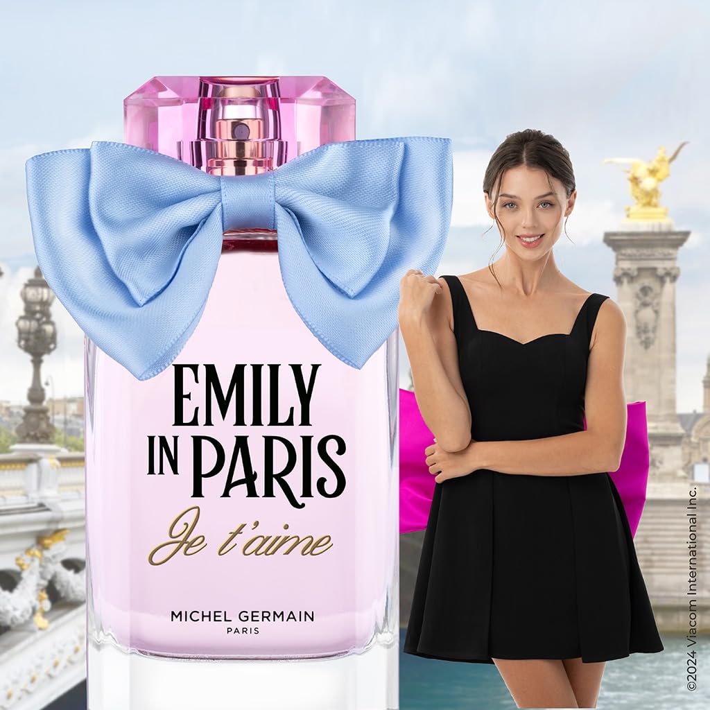 Michel Germain Emily in Paris Je T'aime Eau de Parfum Women's Fragrance Spray, Floriental Woody Scent, Top Notes of Pink Pepper, Raspberry, Seductive Beauty & Personal Care Michel Germain