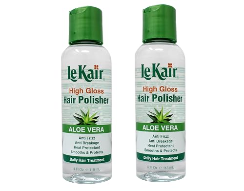 Le Kair High Gloss Hair Polisher with Aloe Vera, Anti Frizz, Anti Breakage, Heat Protectant, Smooths & Protects Daily Hair Treatment 4 fl. Oz - 2 Pack Beauty & Personal Care Le Kair