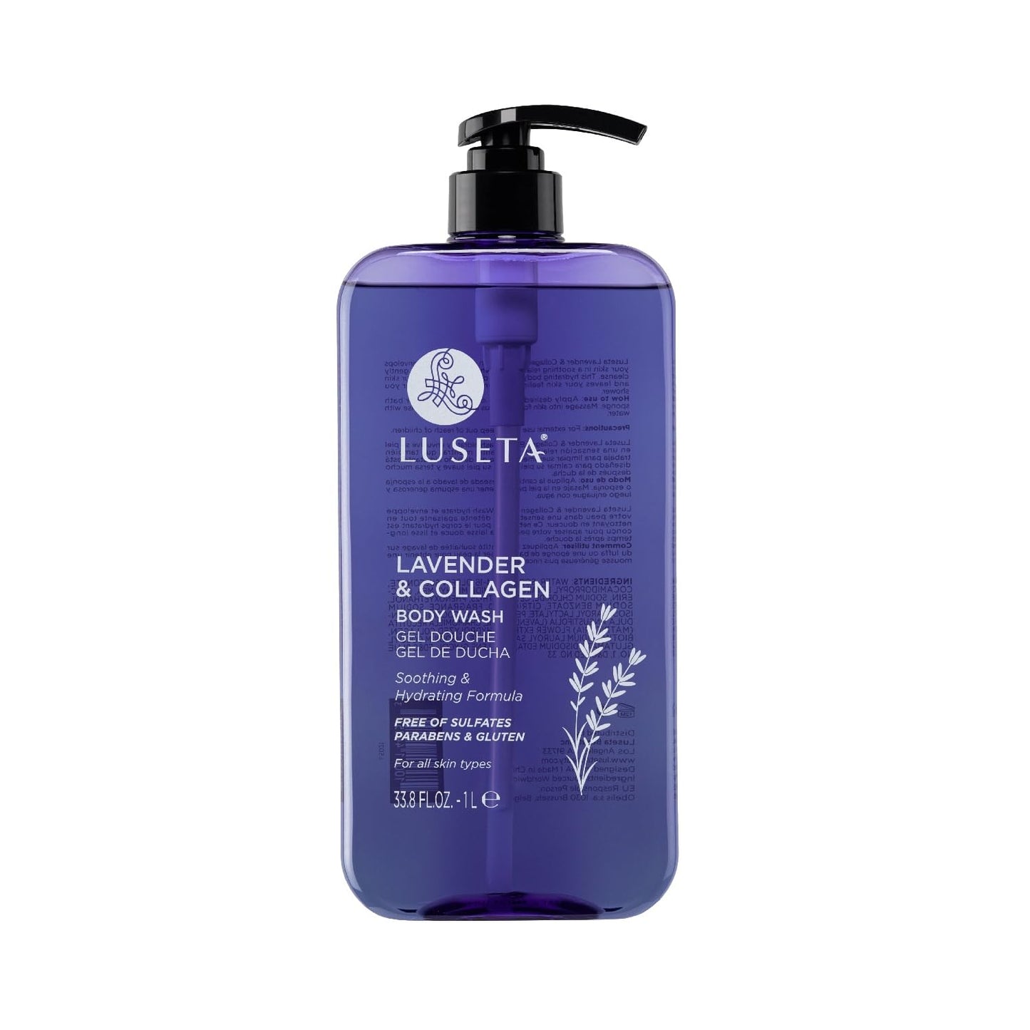 Luseta Lavender & Collagen Body Wash for Women and Men, Moisturizes and Soothes the Skin with Calming Aroma, Enhances Hydration Shower Gel Body Wash Beauty & Personal Care L LUSETA