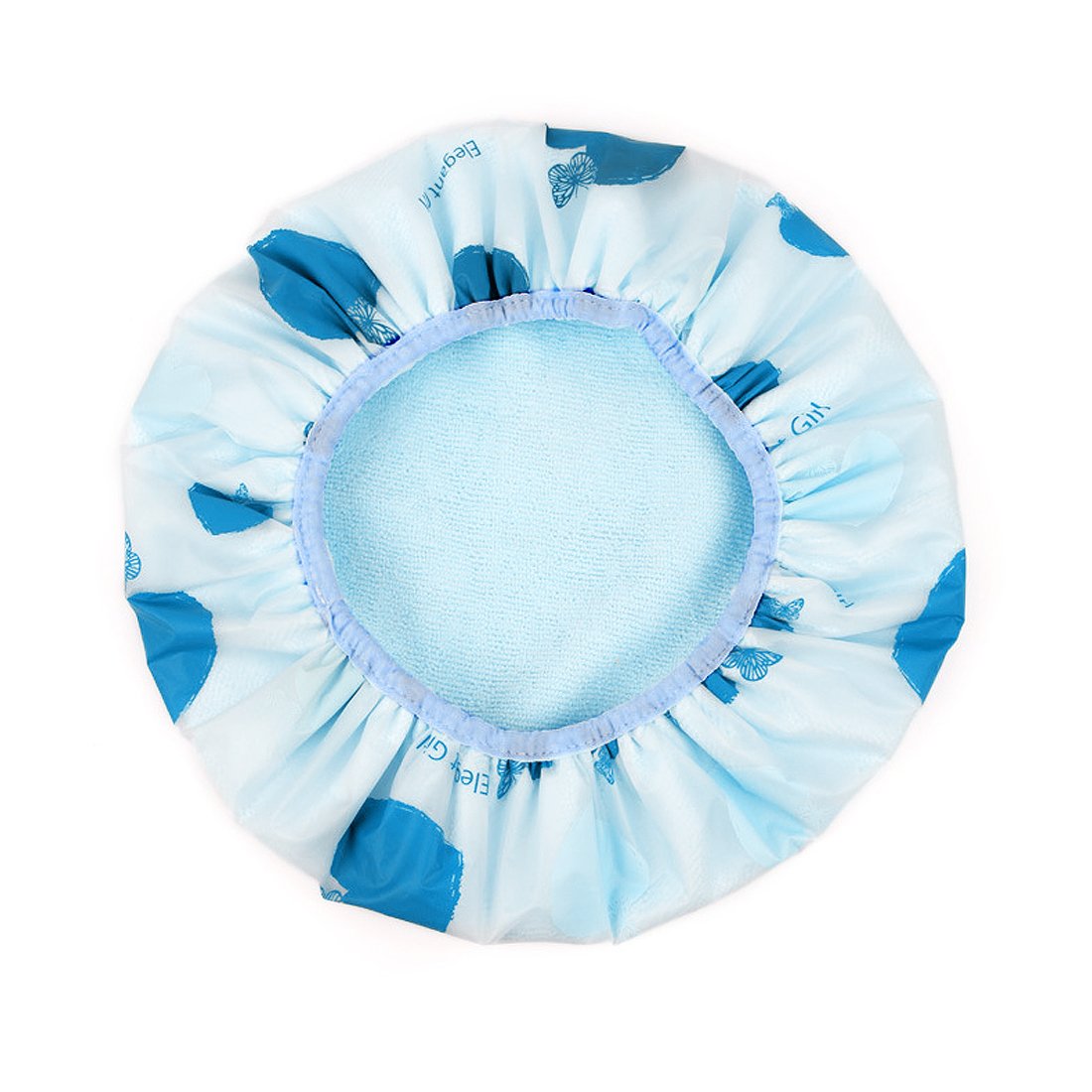 Ruilogod Blue PEVA Microfiber Dual Layers Heart Printing Waterproof Shower Bath Hair Cap Hat (id: 832 598 635 c6b c89 Beauty and Personal Care Ruilogod