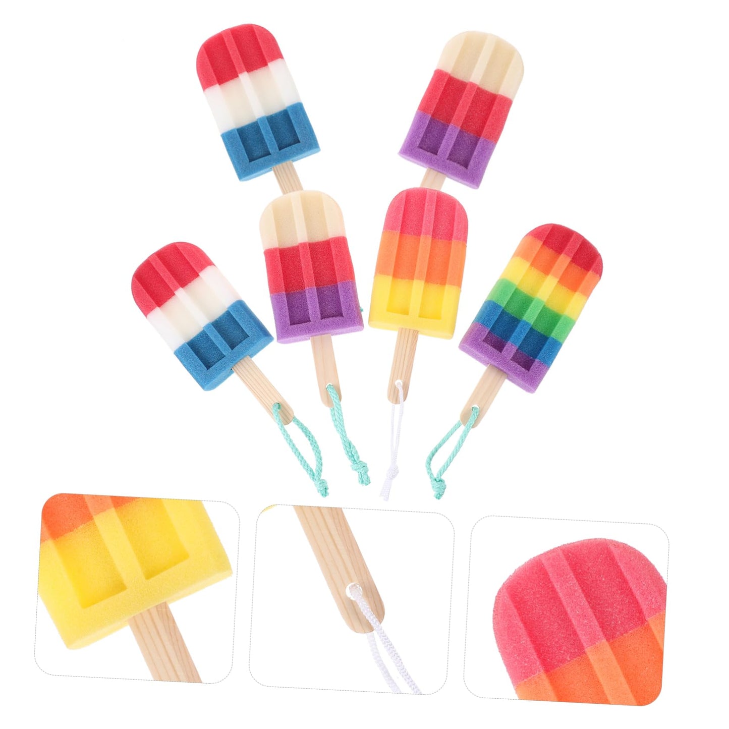 HOODANCOS 6pcs Ice Cream Cone Bath Sponges Boys and Girls Ice Pop Sponges Bath Exfoliating Shower Pouf Brush Body Skin Scrubber for Women Men Random Beauty and Personal Care HOODANCOS
