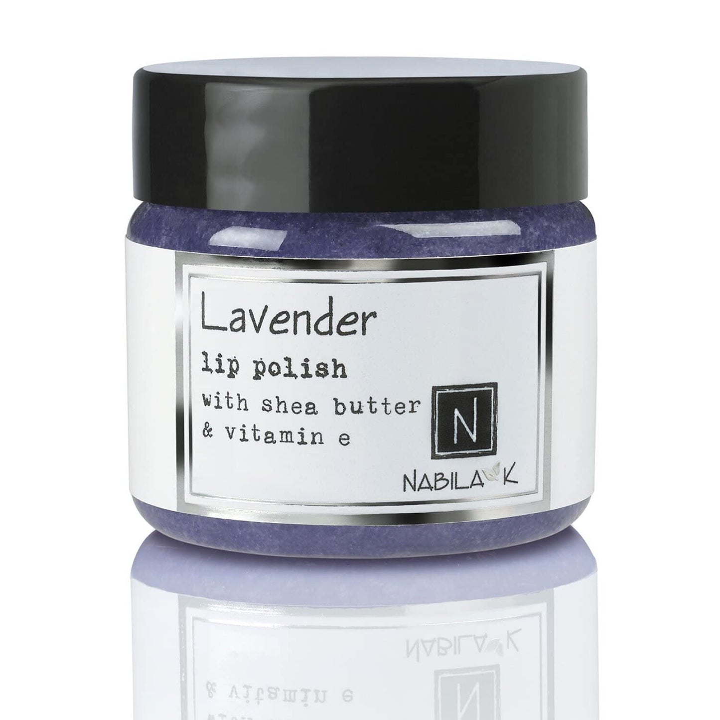 Nabila K Lavender Lip Polish for Women & Men - Natural Sugar Exfoliator with Organic Lavender, Shea Butter & Vitamin E, Hydrating, Cruelty-Free, Made Beauty and Personal Care Nabila K