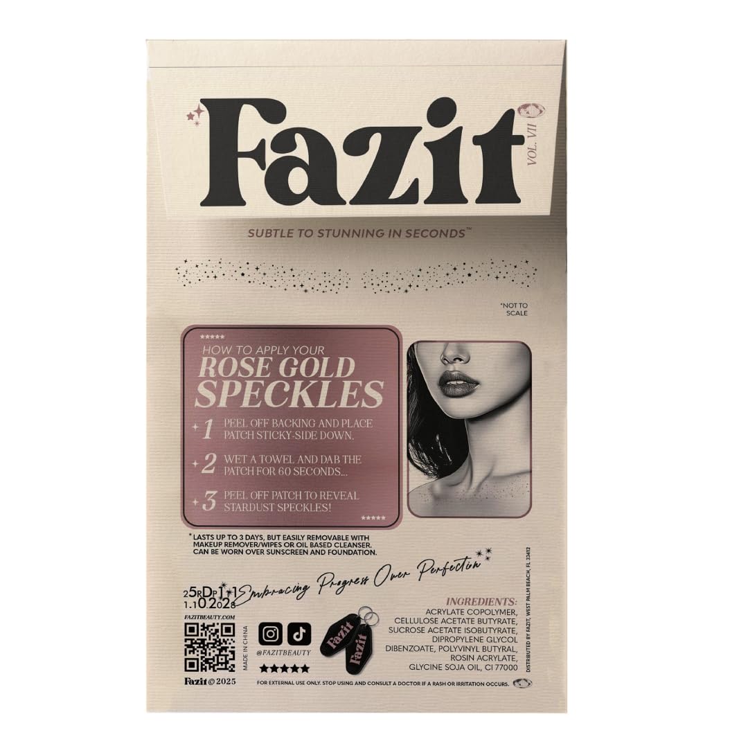 Fazit Makeup Patches - Rose Gold Decollatage Speckles - Glow Up Make-Up Patches - Cute Glitter Makeup Accessories For Women - Cosmetic Glitter Beauty & Personal Care Fazit