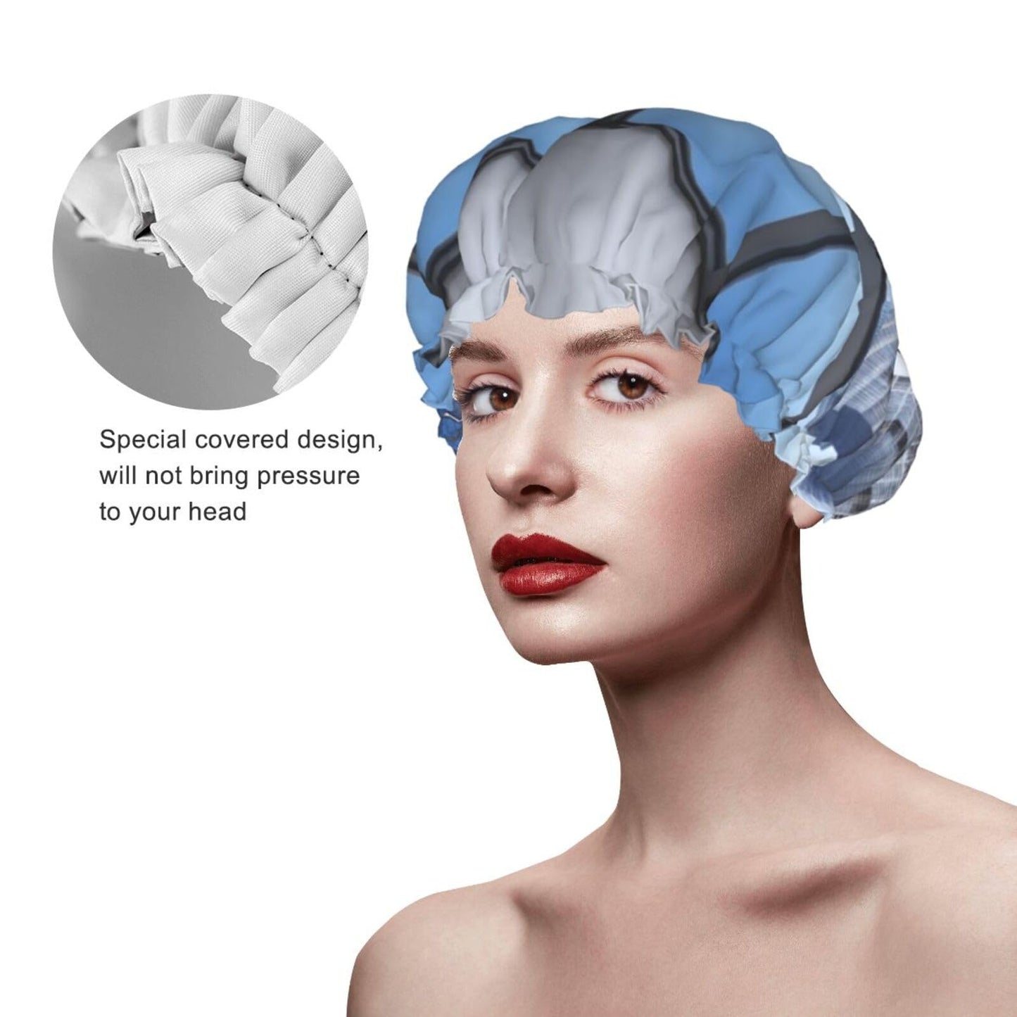 Skyscraper Buildings Shower Cap for Women Men Large Reusable Shower Bonnet Double-Layer Waterproof Bath Caps Elastic Band Hair Hat for All Hairstyles Beauty and Personal Care BWLHJKE