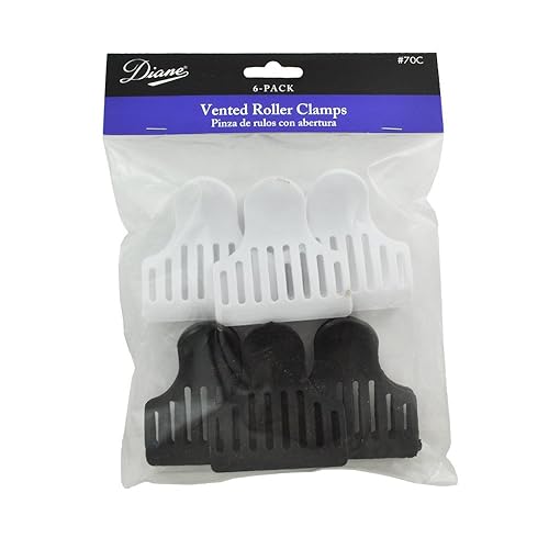 Diane D70C Vented Roller Clamps – Black and White, 6 Count (Pack of 1) Beauty & Personal Care Diane