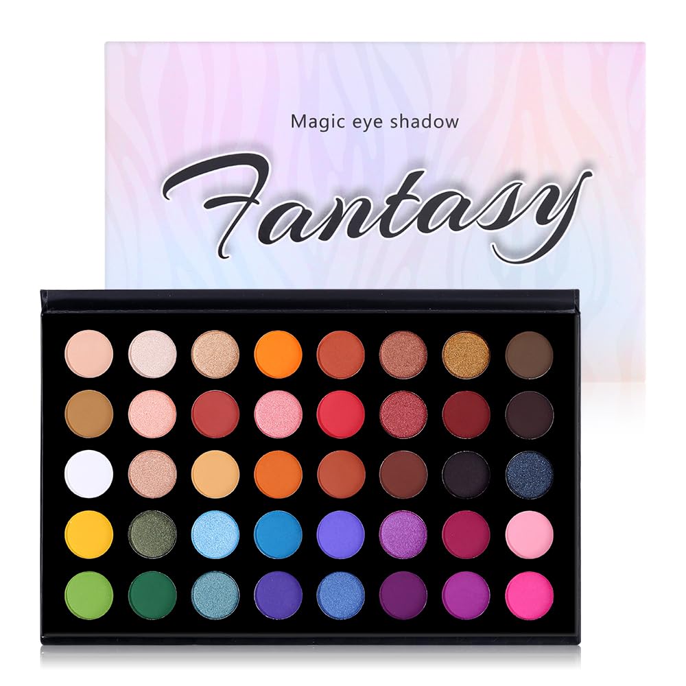 CHARMCODE 40 Colors High Pigmented Shimmer Matte Eyeshadow Makeup Palette Full Spectrum Artist Glitter Metallic Waterproof Creamy Blendable Eye Shadow Beauty & Personal Care CHARMCODE