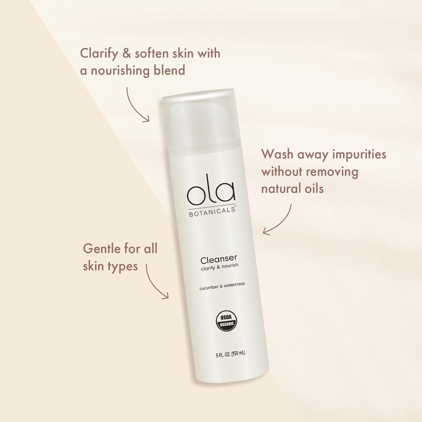 Ola Botanicals Organic Cleanser (5 Fl. Oz.), 1 Bottle, Clarify & Nourish Skin, Certified USDA Organic, Gluten Free, Soy Free, Dr. Mercola Beauty & Personal Care Dr. Mercola