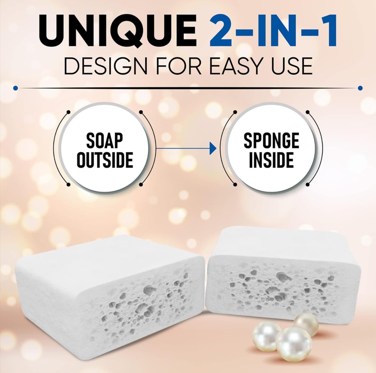 Esponjabon Mother of Pearl Soap Sponge - Cleansing Shower Scrubber - Cleaning Bath Wash Scrub - Oil Removal - Massage & Lather Foot, Elbow, & Face Beauty and Personal Care SENOR BANANA