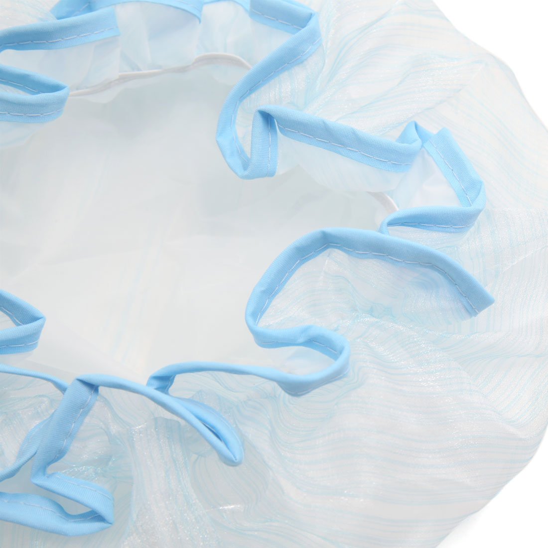 Ruilogod Blue Stripe PEVA Lining Dual Layers Waterproof Shower Bath Salon Hair Cap Hat (id: d96 c04 d45 e0f 4c8 Beauty and Personal Care Ruilogod