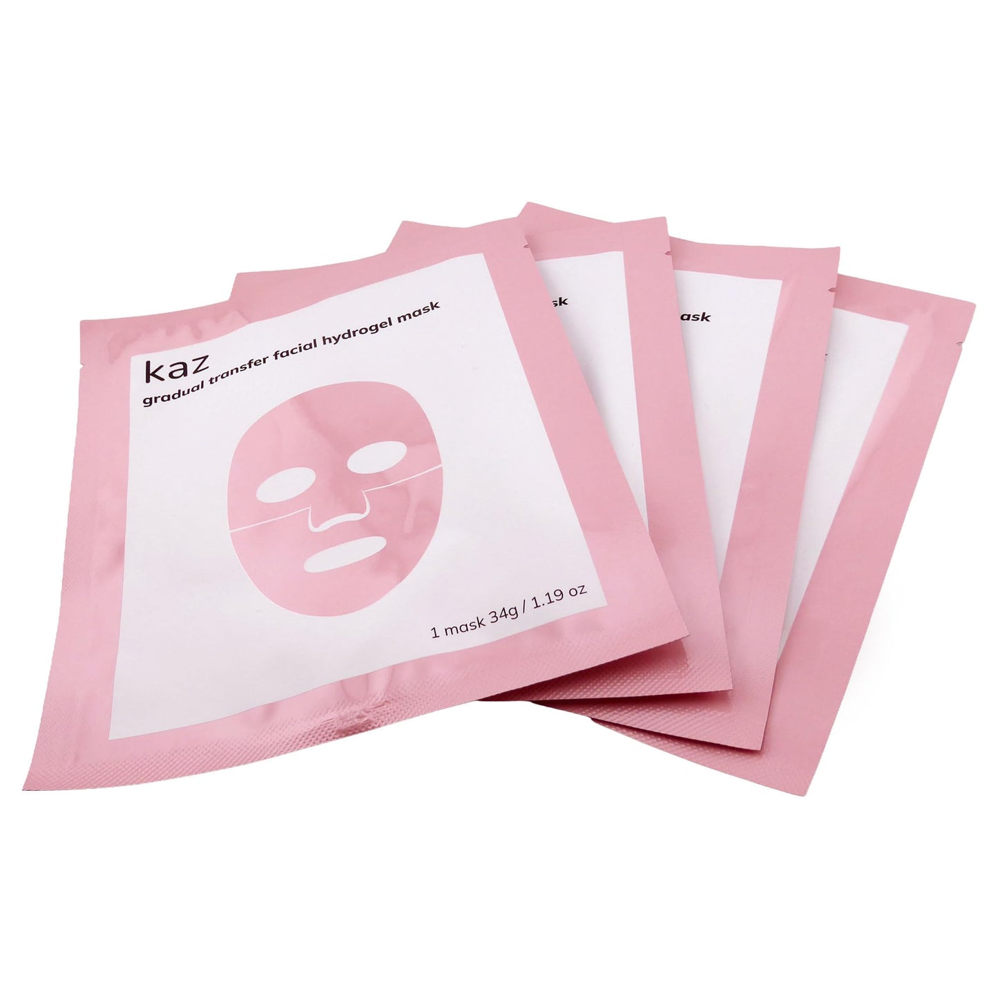 Waxness Kaz Gradual Transfer Facial Hydrogel Mask Hydrating Face Mask with Hyaluronic Acid & Niacinamide 1.05 oz (30 g), 4 Pack - Professional Skin Beauty and Personal Care Waxness