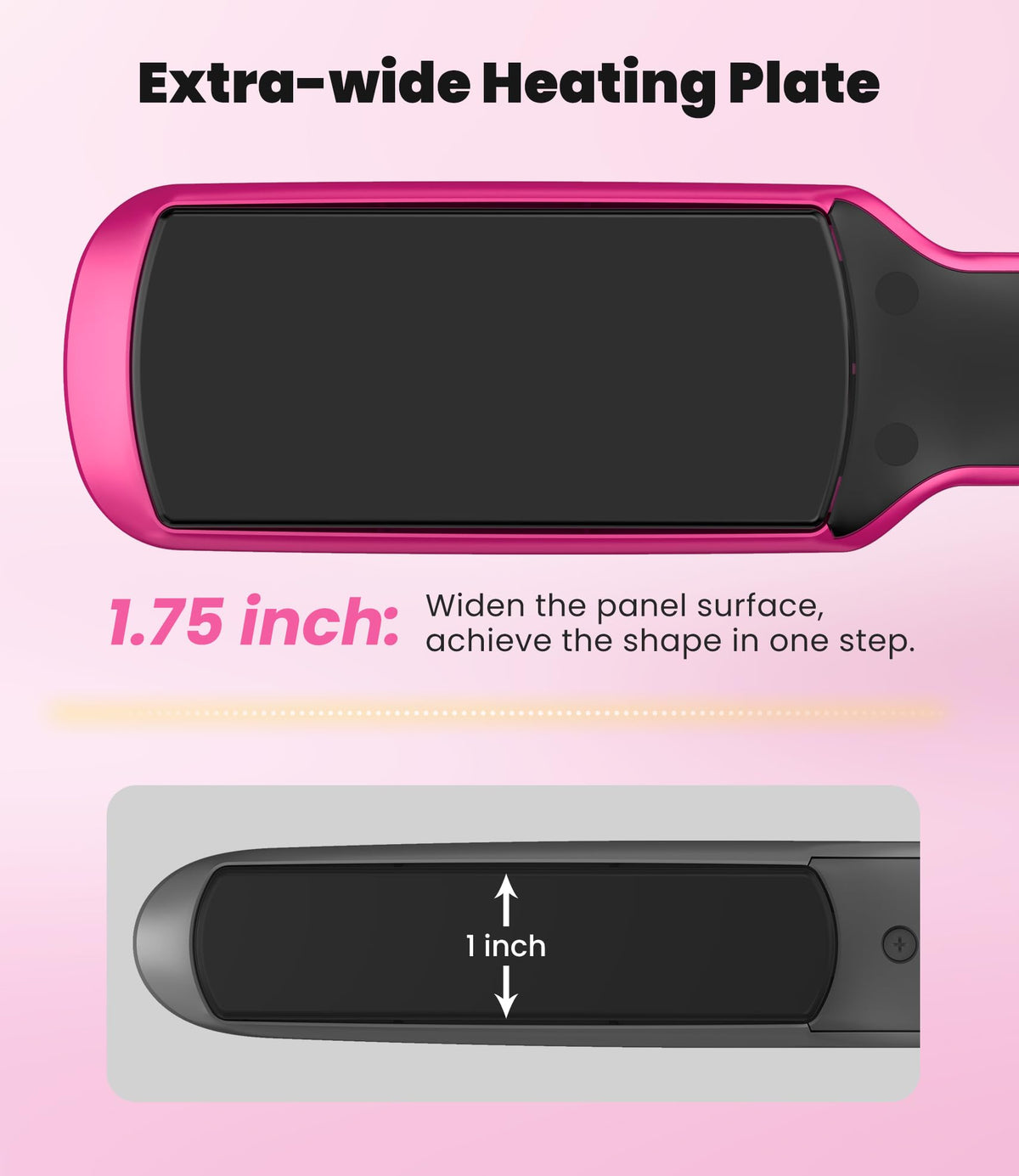Terviiix Flat Iron Hair Straightener, 1-3/4 Inch Wide Plate